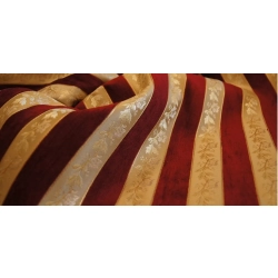 Tkanina stylowa pasy bordo (żakardowo-szenilowa)